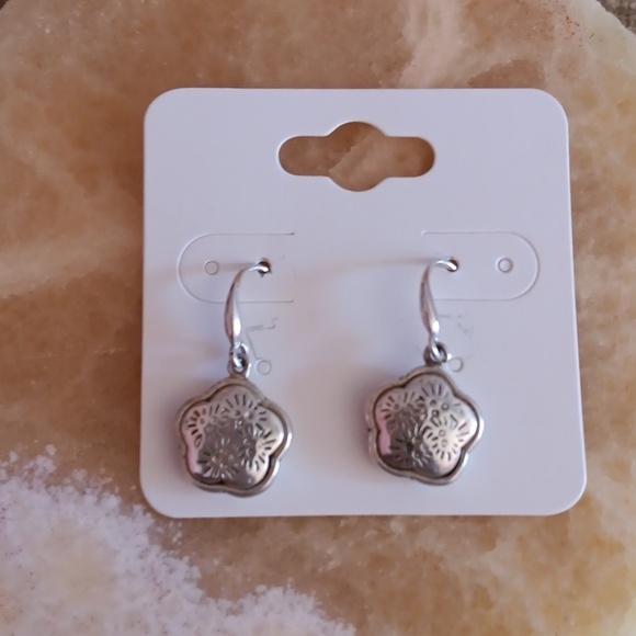 Silver Tone French Wire Dangle Earrings - Picture 7 of 7